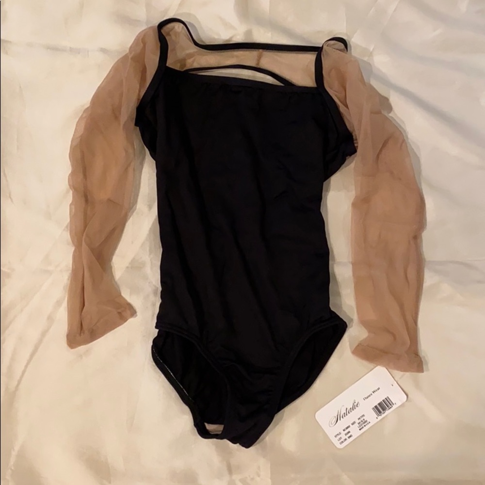 ~Natalie Dancewear~ Petite Black/Nude Leotard